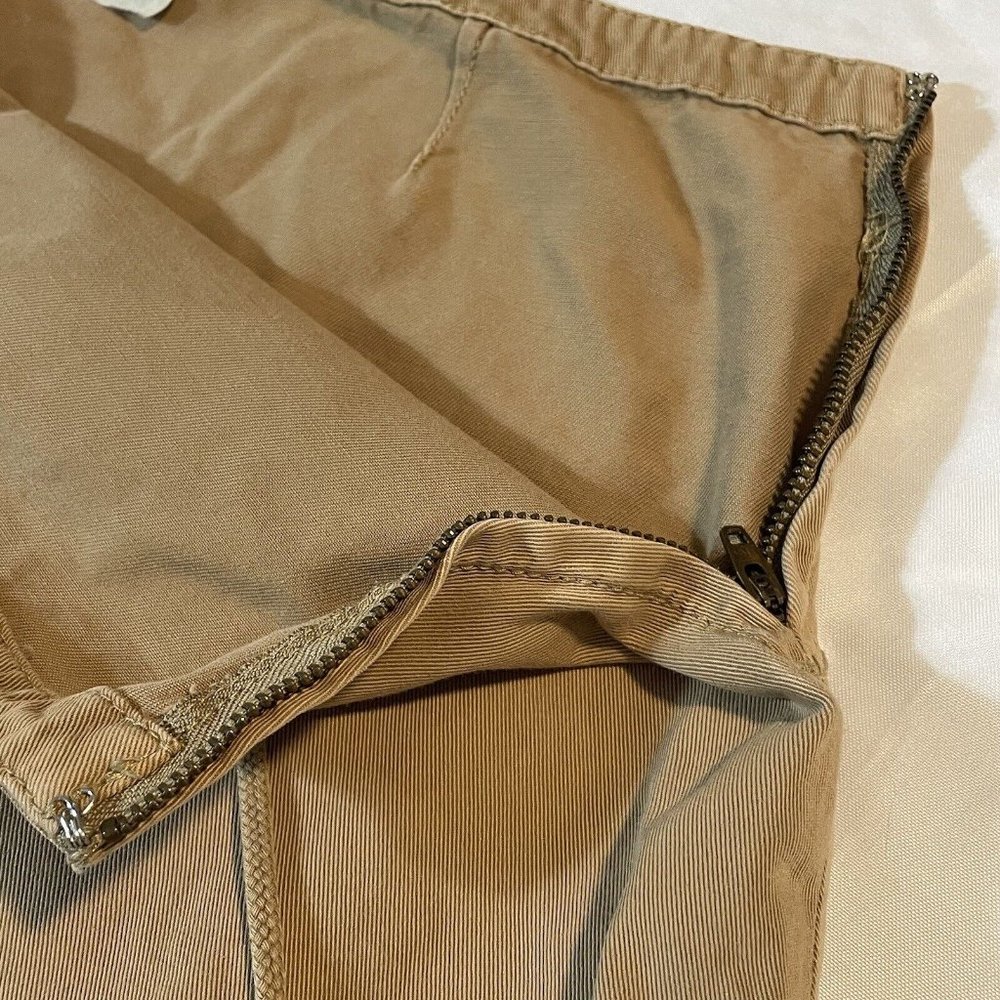 JCrew Cargo Mini Skirt Khaki y2k Ruffles Tie Zip Up J. Crew Women Size 0 Vintage - Picture 4 of 13